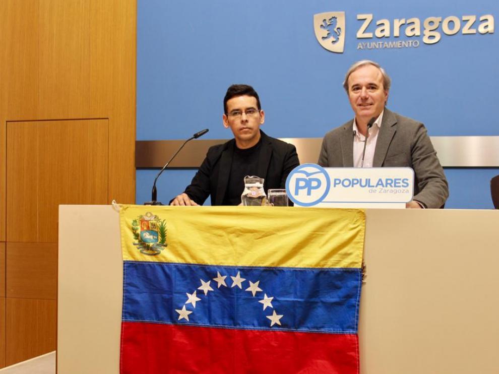 Jorge Azcón y Wilson García, coordinador de Voluntad Popular Zaragoza.