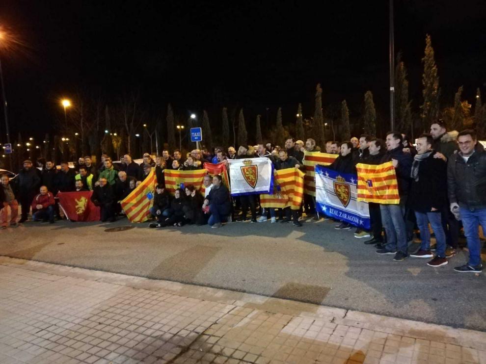 Los taxistas de Zaragoza han salido desde la Cooperativa hacia Madrid a las 5.00 de hoy.