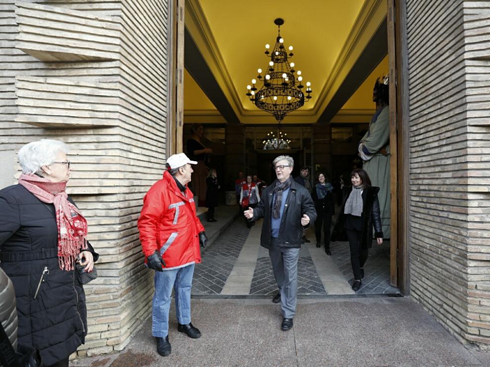 Pedro Santisteve, este martes en la celebración de San Valero en Zaragoza.