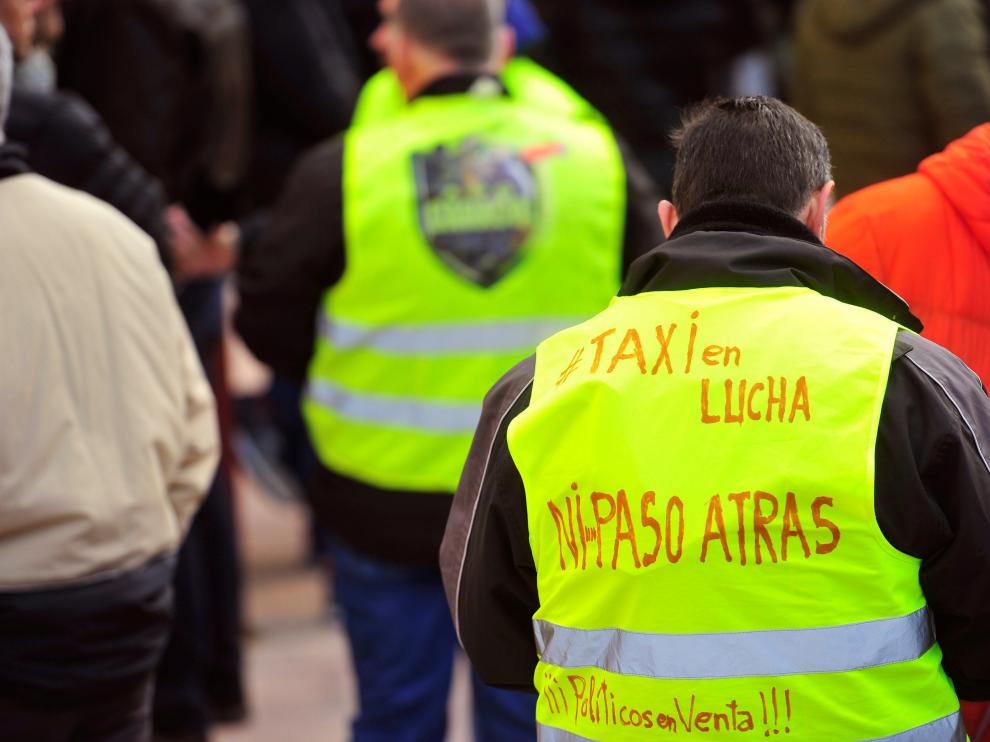 Noveno día de huelga del sector del taxi en Madrid.