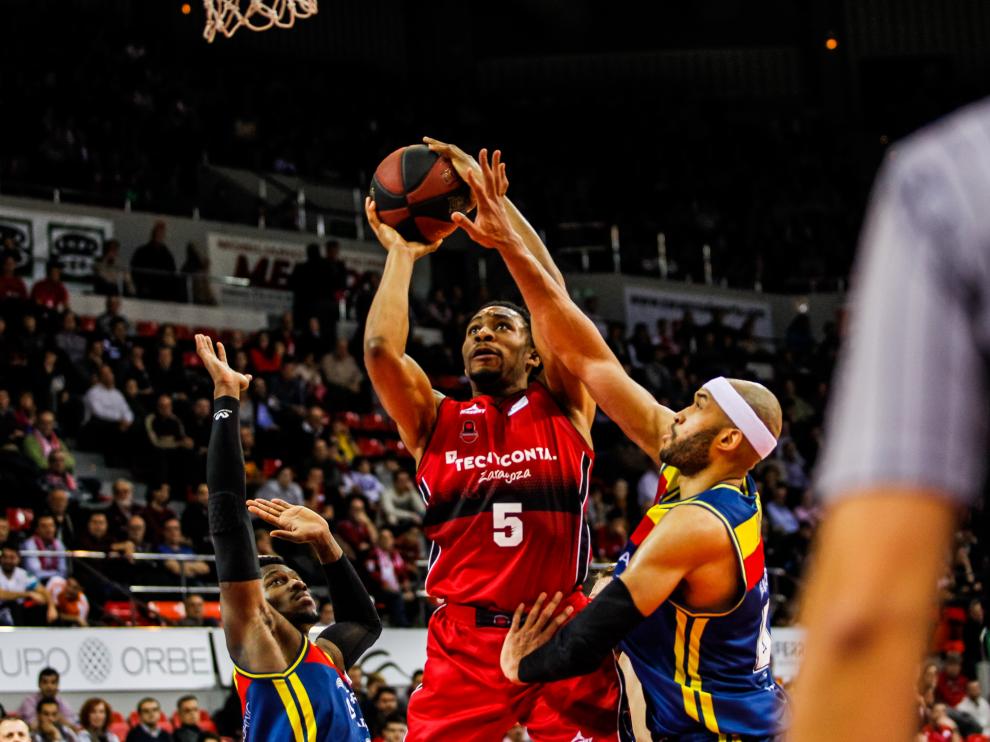 Okoye, ante el Andorra, en el último partido del Tecnyconta en casa.