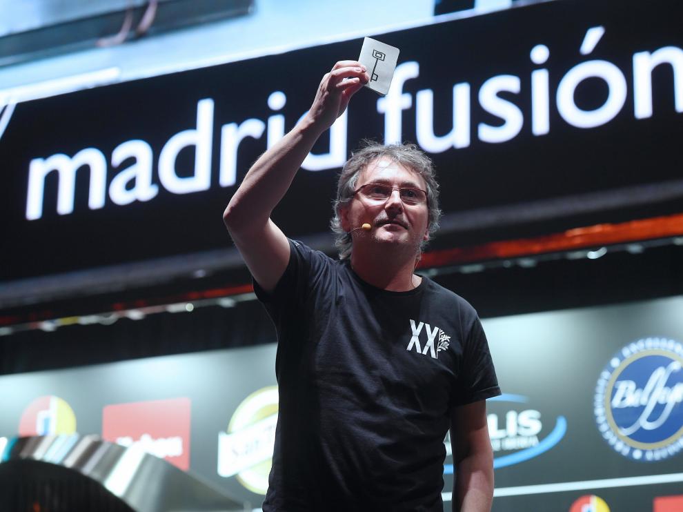 El cocinero vasco Andoni Luis Aduriz, alma de Mugaritz, durante su intervención.