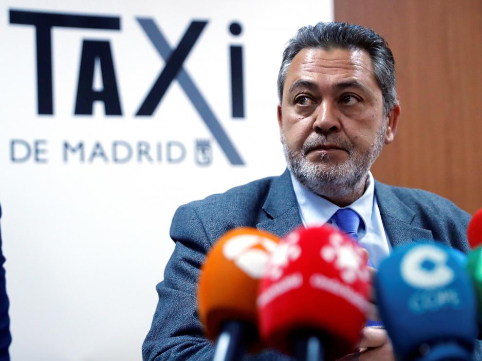 El presidente de la Federación Profesional del Taxi de Madrid, Julio Sanz.