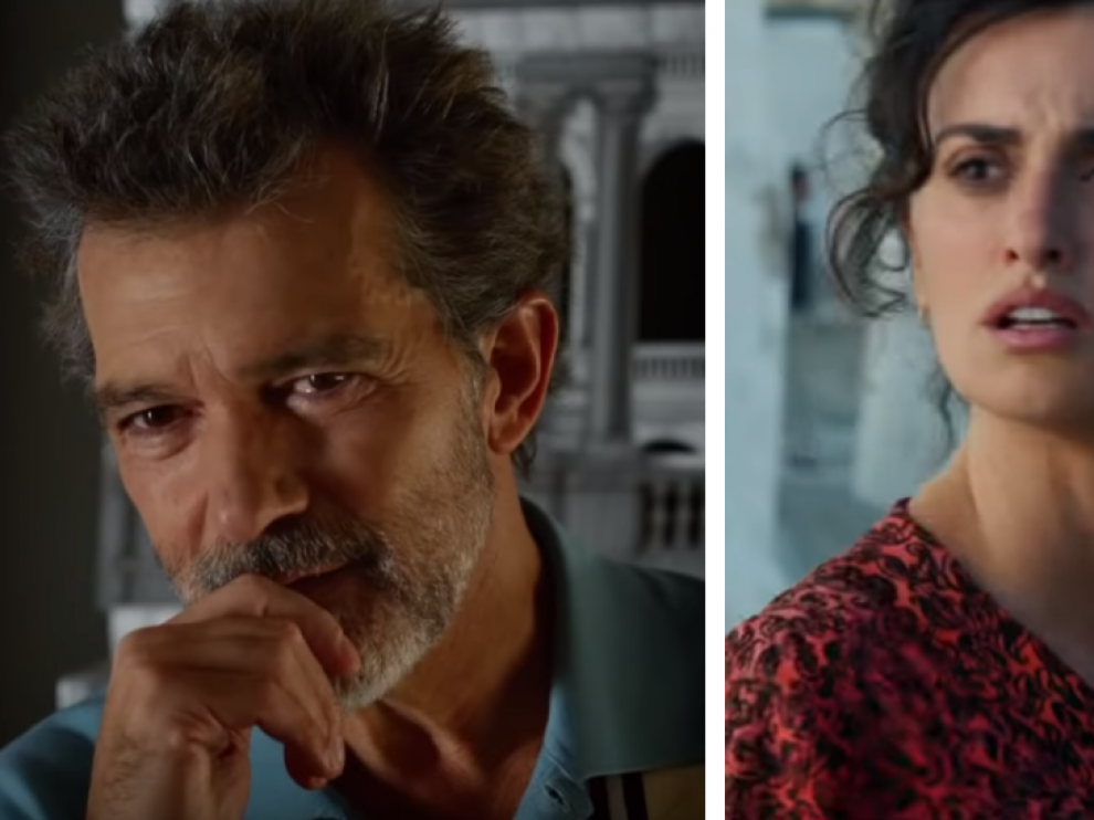 Antonio Banderas y Penélope Cruz en dos fotogramas de la película