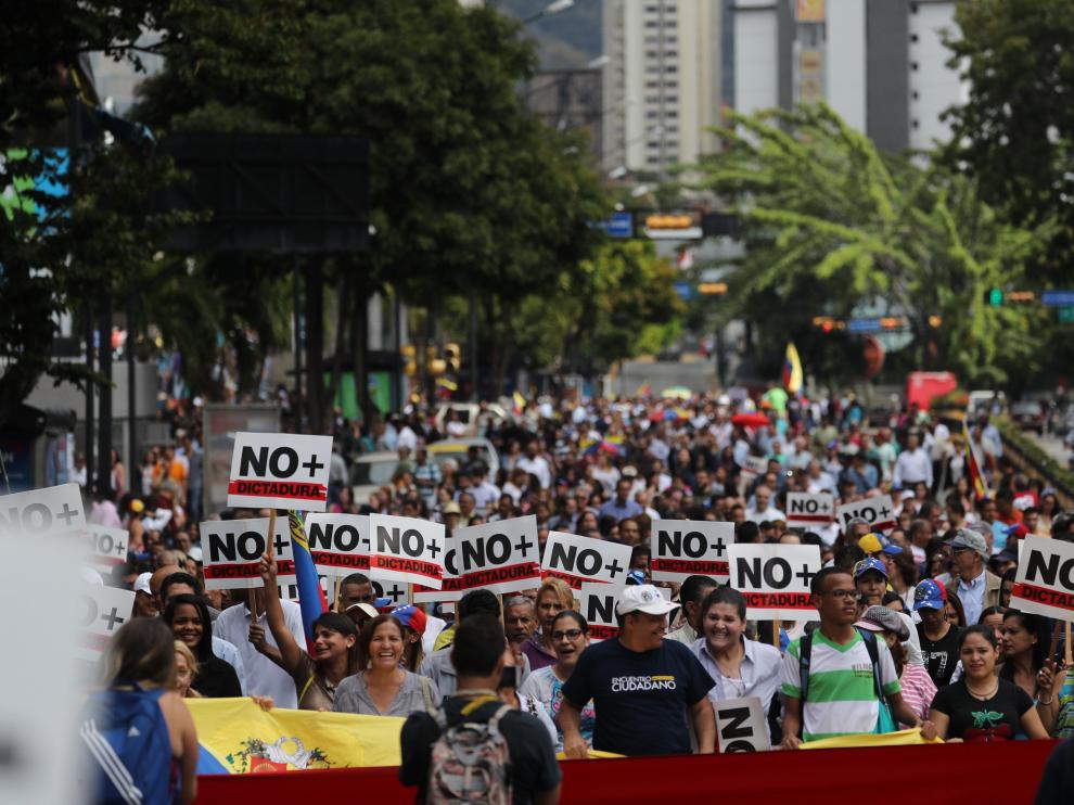 Manifestaciones en Caracas de los opositores a Maduro