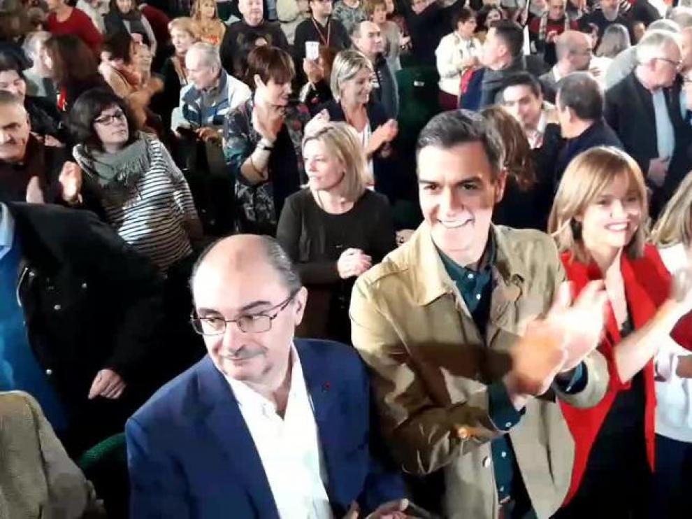Pedro Sánchez en el acto del PSOE de este sábado en Zaragoza.