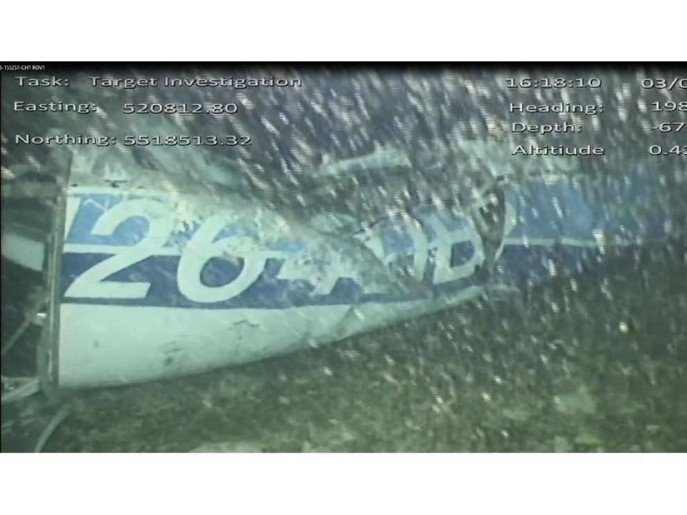 Imagen de los restos del avión en el fondo del Canal de la Mancha