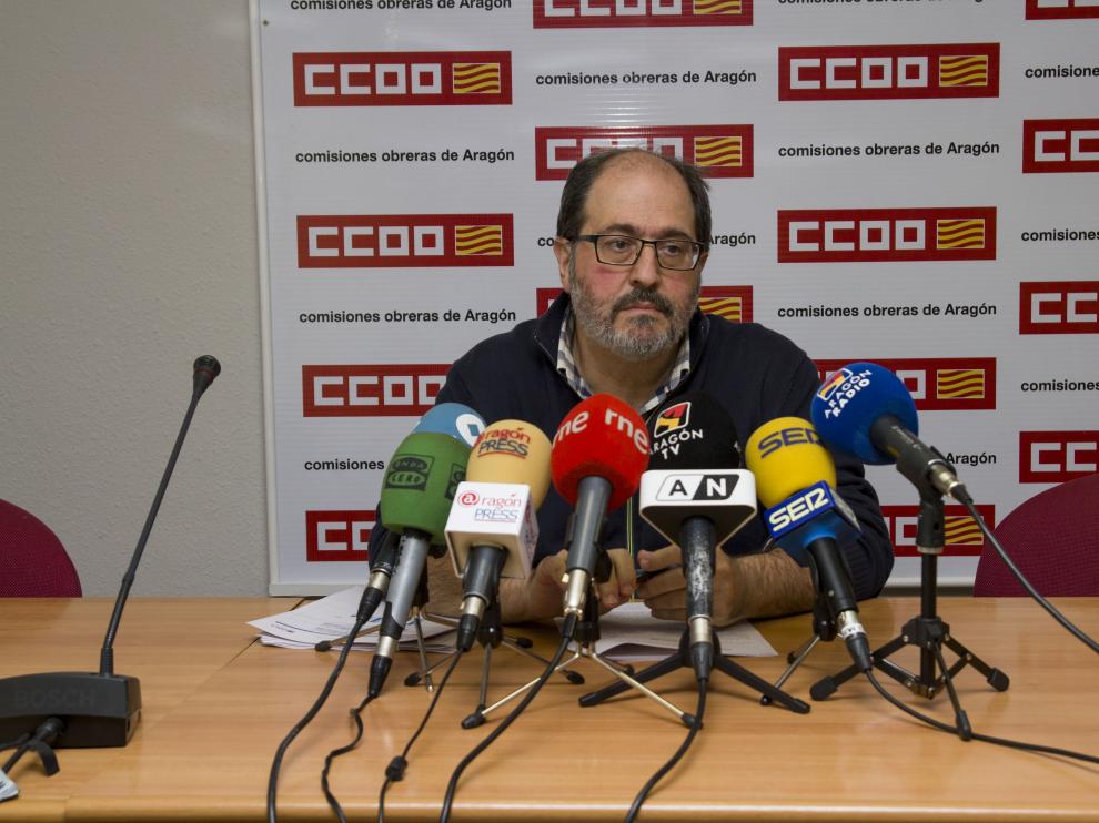 Luis Clarimón, secretario de Salud Laboral de CC. OO. Aragón