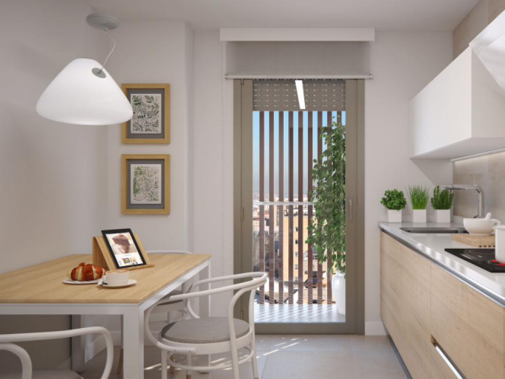 Las cocinas del edificio cuentan con un equipamiento integral de electrodomésticos.