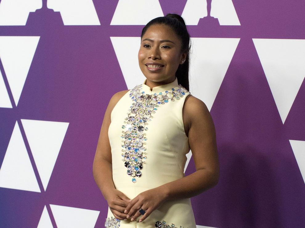 La actriz mexicana Yalitza Aparicio, en su llegada al almuerzo.