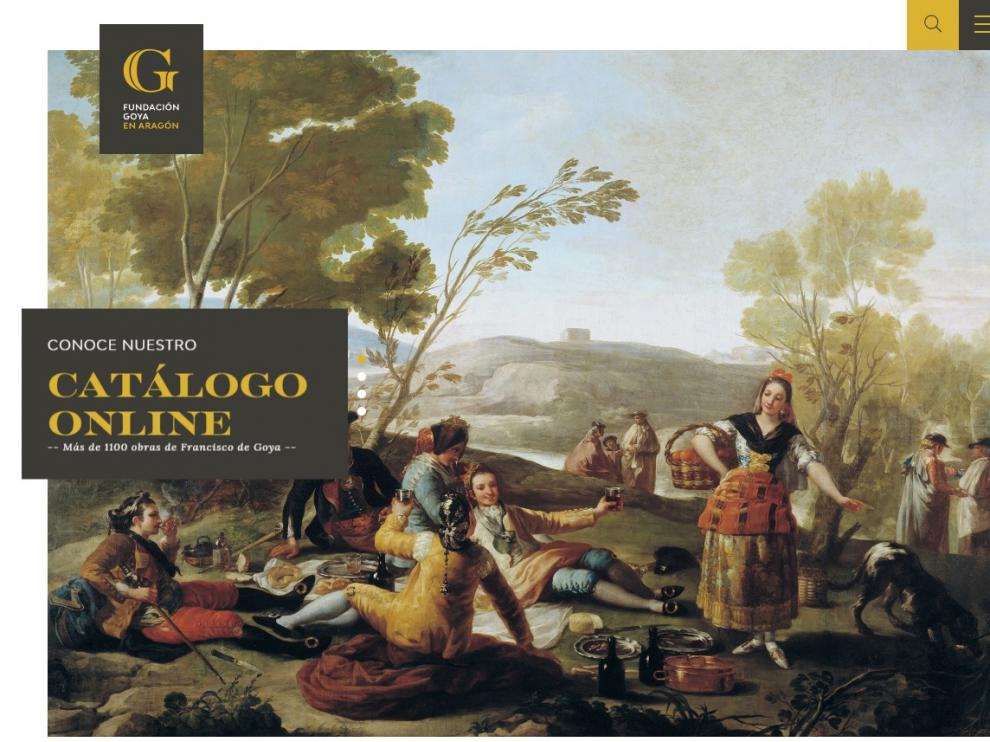Portada de la página web de la Fundación Goya