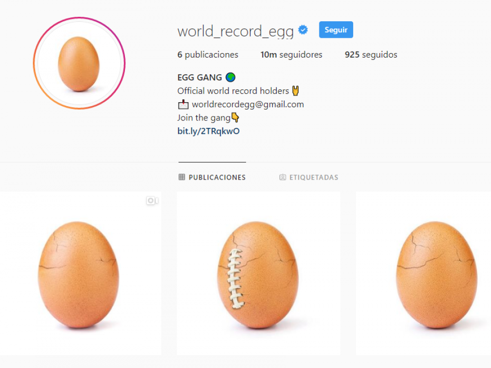 La cuenta @world_record_egg.