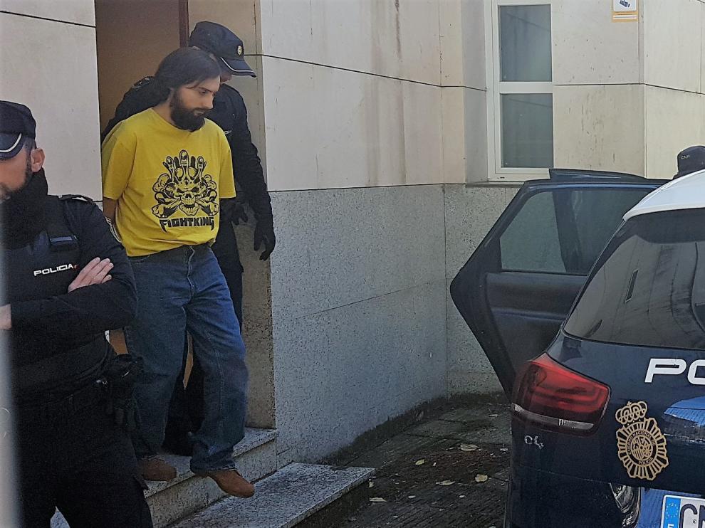 Imagen de Iván Pardo en su última declaración en el juzgado de Jaca