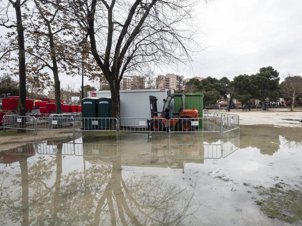 Una imagen del 5 de marzo del año pasado, cuando el agua obligó a suspender la fiesta.