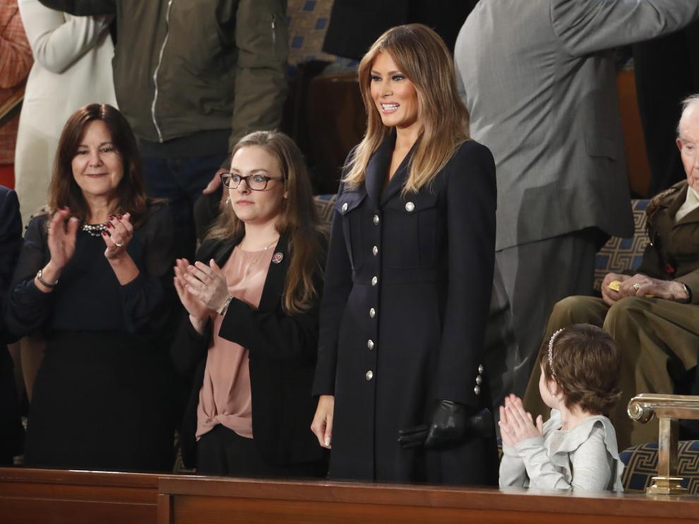 Melania durante el discurso de su marido ante el Congreso de EE. UU.