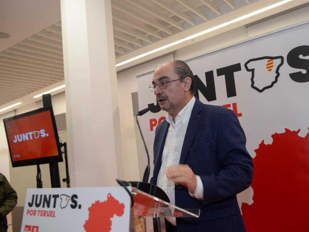 Lambán, en un acto este sábado en Teruel.