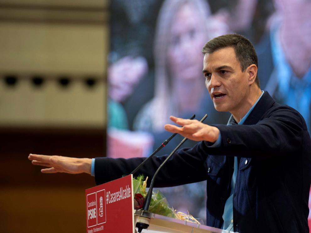 Sánchez, en un acto celebrado este domingo en Santander.