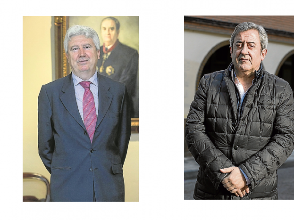 Fidel Cadena en el Colegio de Abogados y Javier Zaragoza en la capital aragonesa.