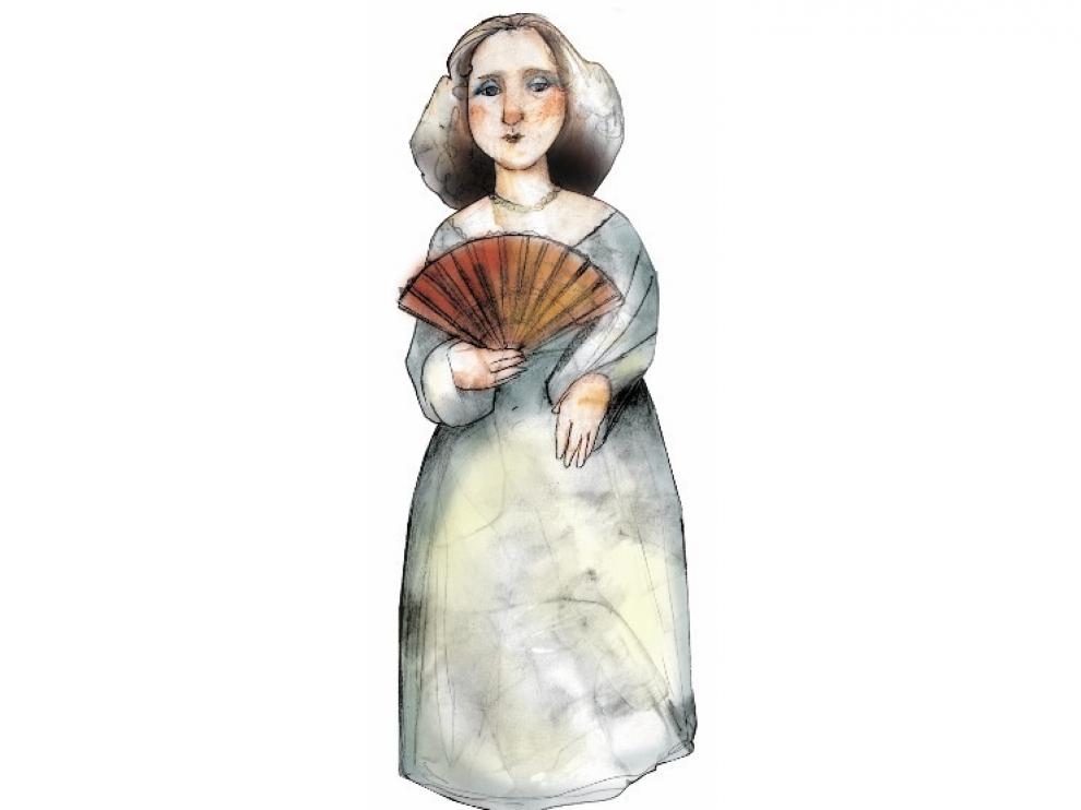 Andrea Casamayor, en una ilustración de Eulogia Merle para el Museo Nacional de Ciencia y Tecnología, MUNCYT