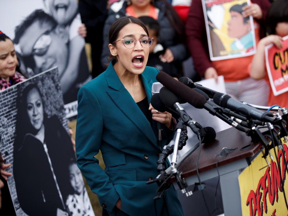 La congresista Ocasio-Cortez durante un acto político en Washington.