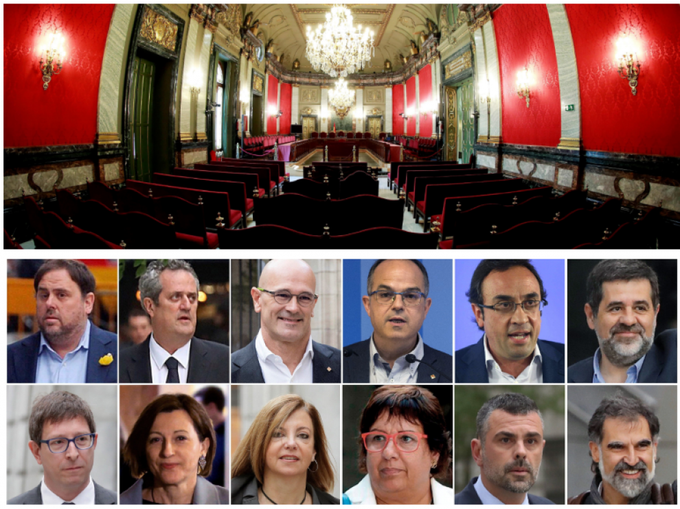 Los doce acusados se sientan desde este martes en el banquillo del Tribunal Supremo