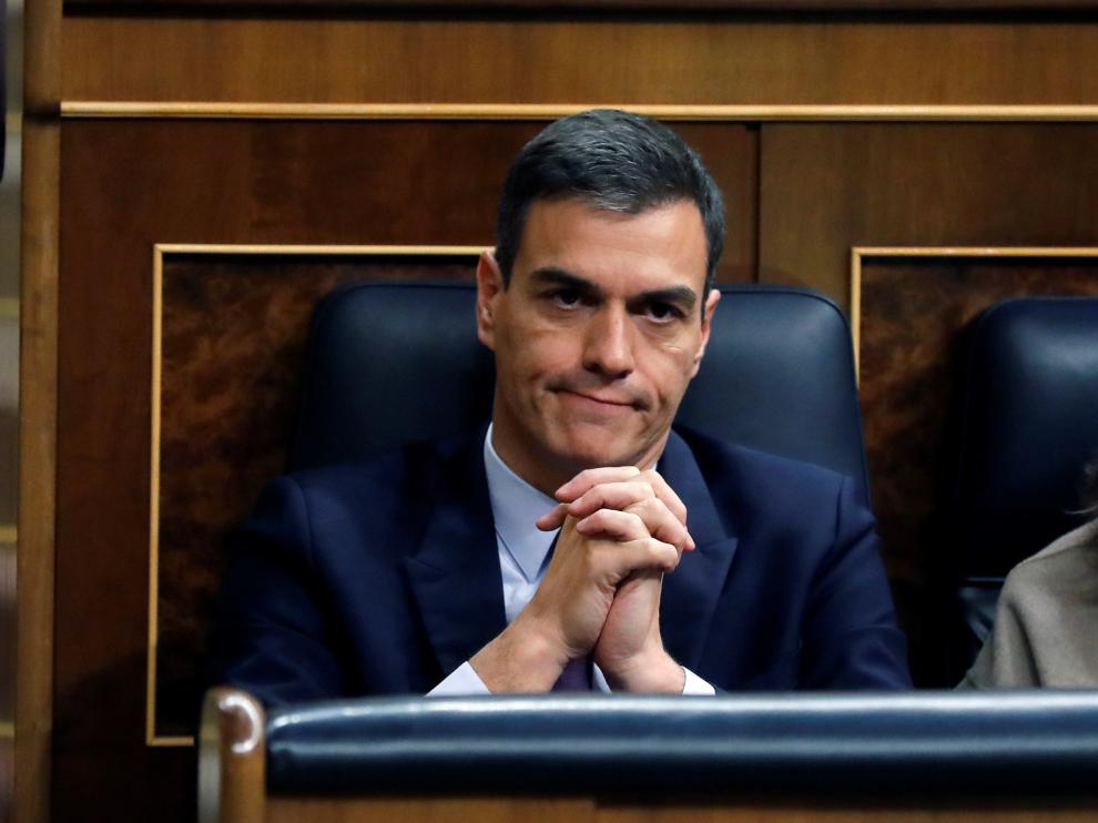 El presidente de España, Pedro Sánchez, en el congreso.