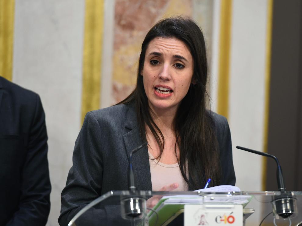 La portavoz de Unidos Podemos en el Congreso, Irene Montero.