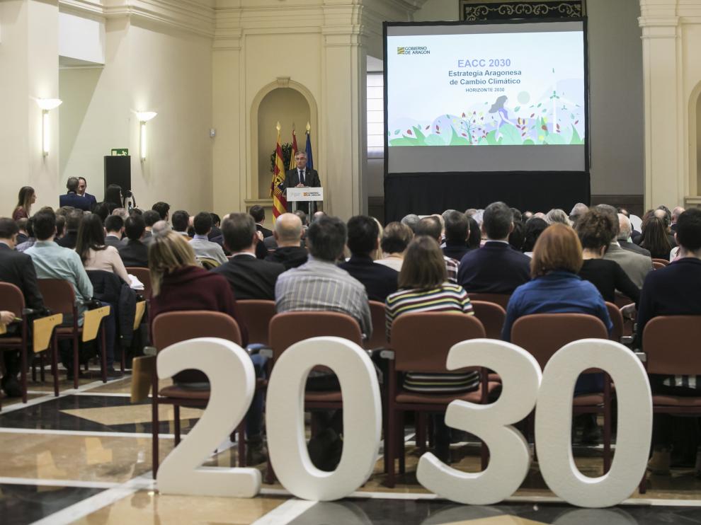 Olona, durante la presentación de la nueva estrategia contra el cambio climático
