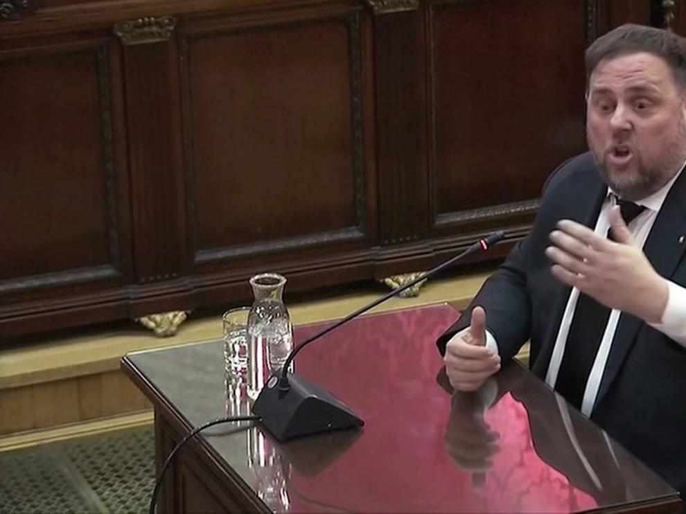 Oriol Junqueras, durante su declaración
