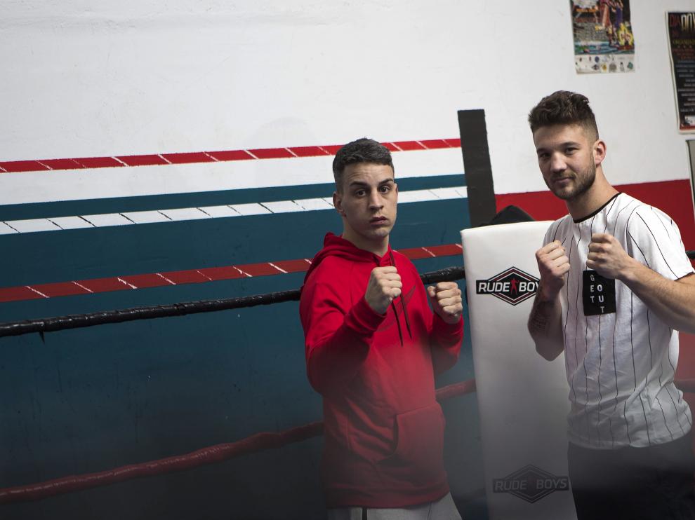 Jonathan Valero y Ezequiel Gurría, en el gimnasio Dojo Zaragoza