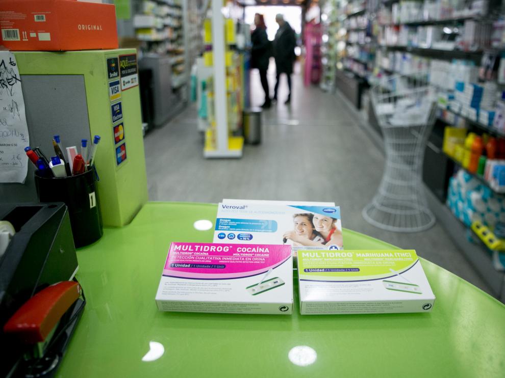 Algunos de los test de drogas que se venden en las farmacias aragonesas
