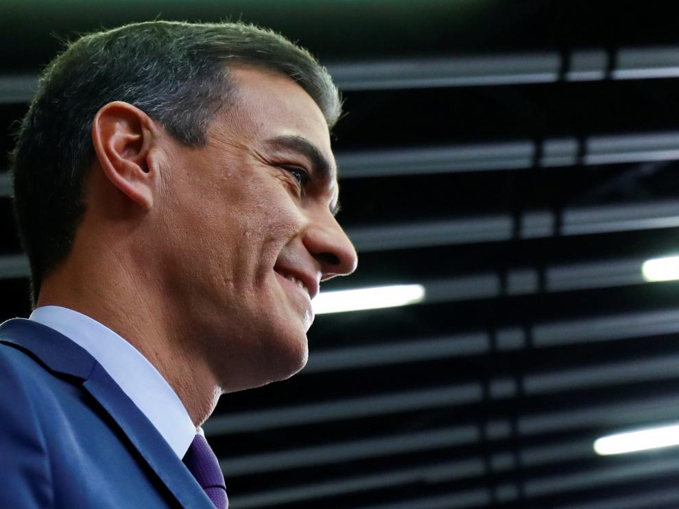 Pedro Sánchez, durante la rueda de prensa del viernes 15 de febrero.