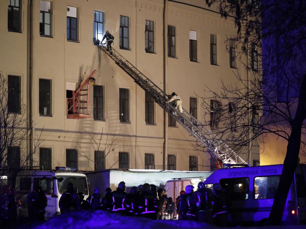 Derrumbe del techo de un edificio universitario en San Petersburgo