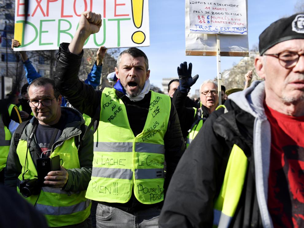 Movilización de los 'chalecos amarillos' en París.