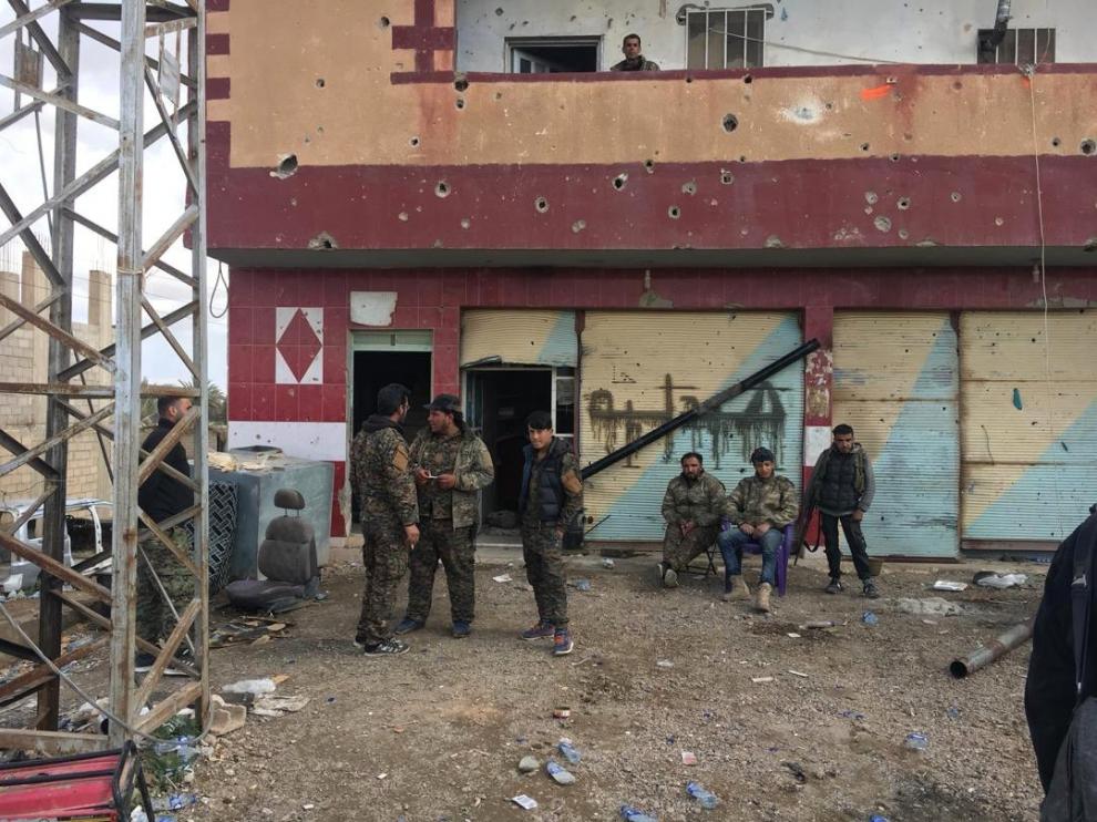 Miembros de las Fuerzas de Siria Democrática, liderada por kurdos