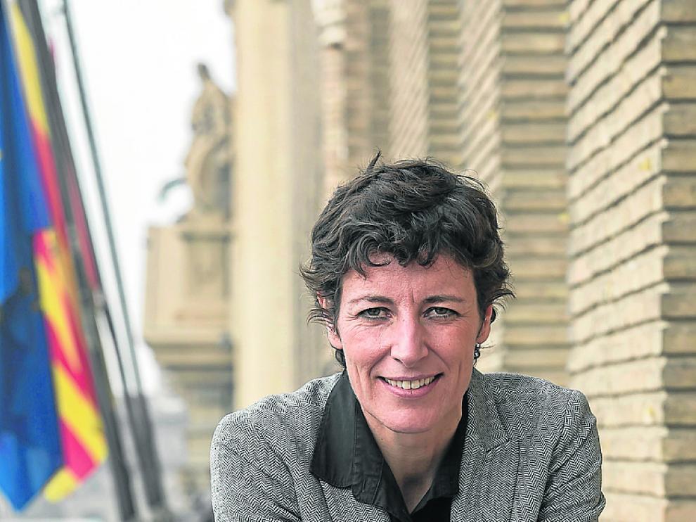 Elisa Aguilar, el martes en el balcón del Ayuntamiento.