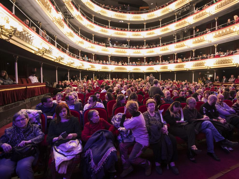 Imagen del patio de butacas durante un acto social celebrado hace unos días en el Teatro Principal de Zaragoza