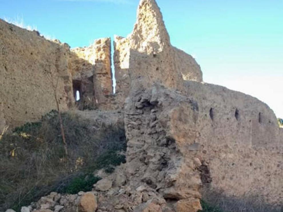 Tramo de la muralla que ha sufrido el desplome.