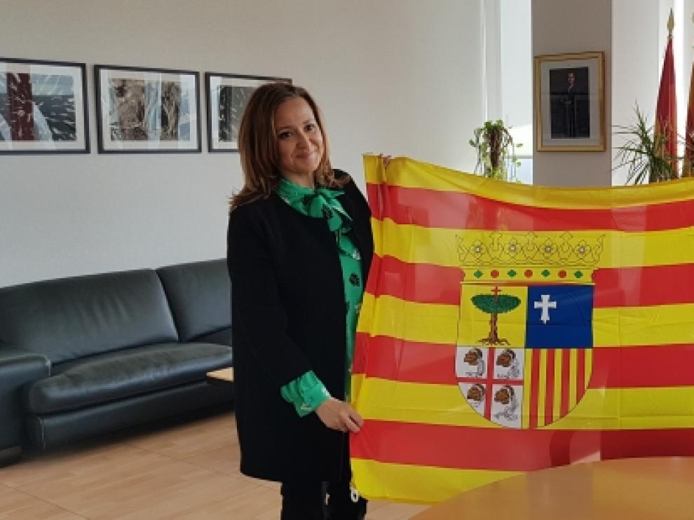 Mayte Pérez y Daniel Osanz, este miércoles en Zaragoza.