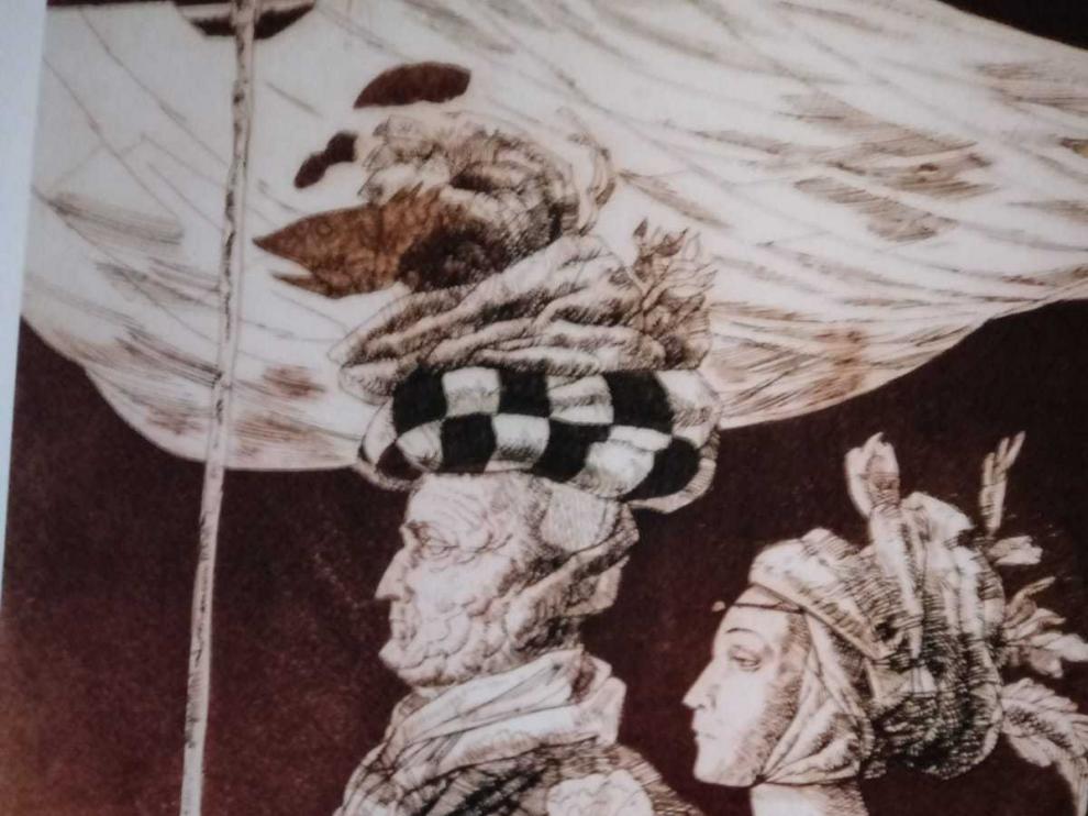El artista retrata a los seres mitológicos de Aragón.