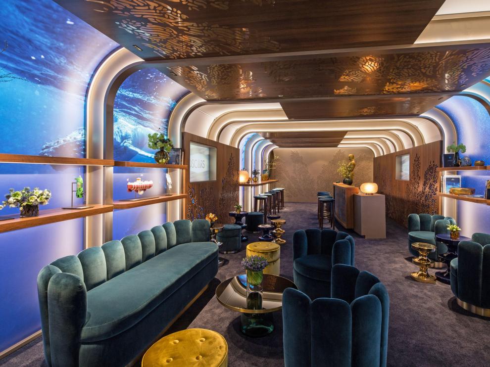 La sala 'Greenroom', donde los presentadores se citan instantes antes de salir al escenario y donde los ganadores disfrutan de su victoria.
