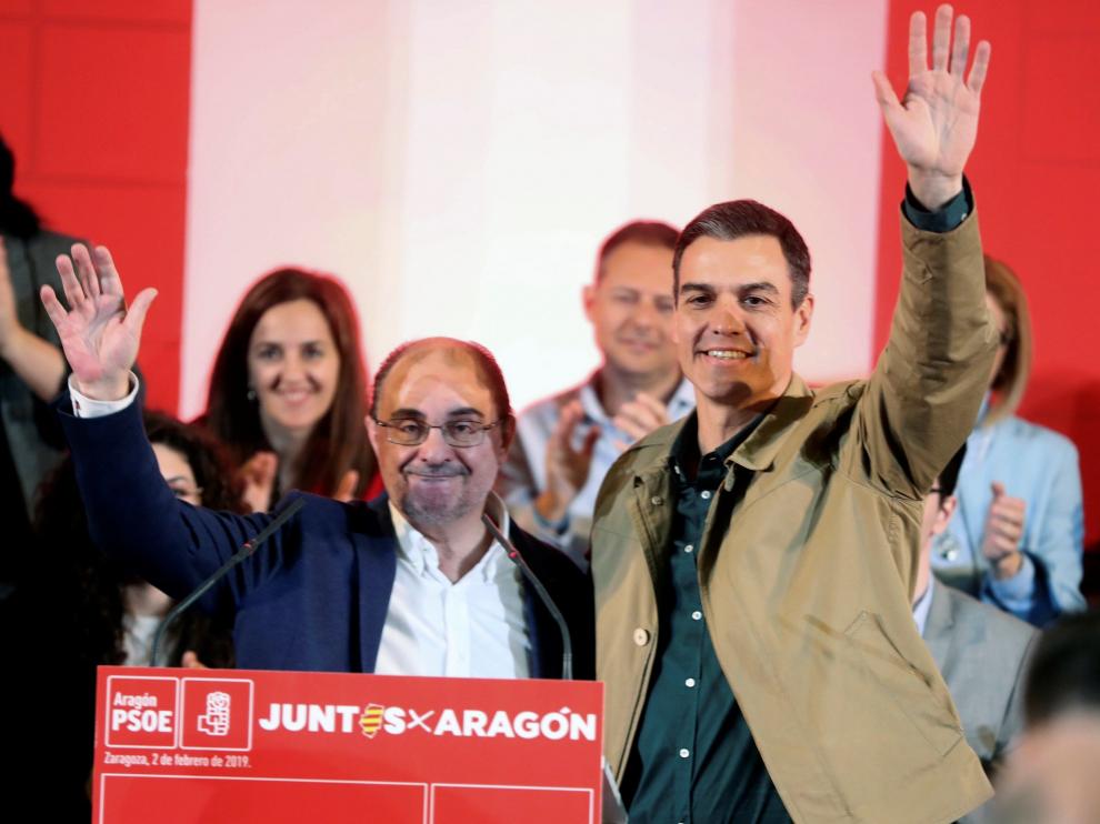 Javier Lambán y Pedro Sánchez en imagen de archivo.