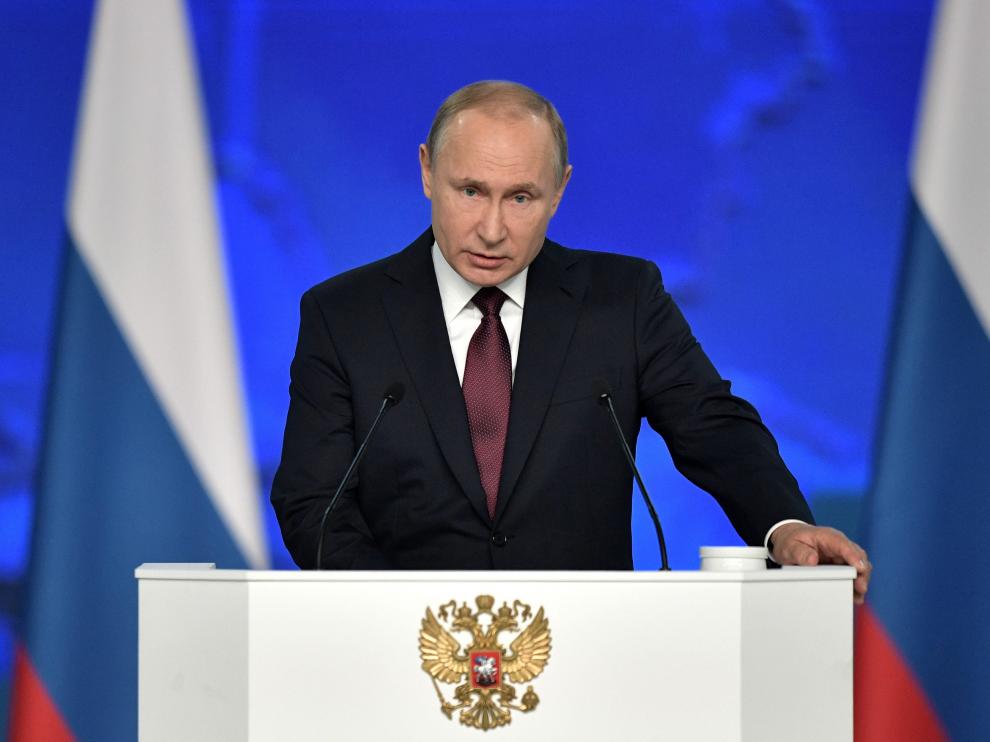 Vladímir Putin en su discurso de este miércoles.
