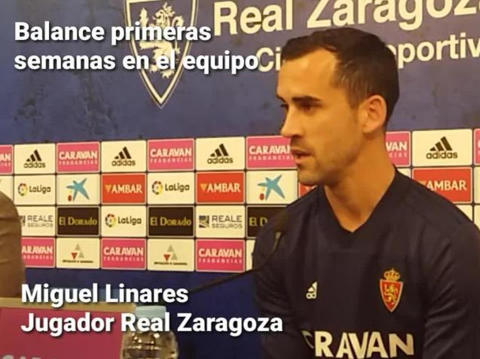 Linares, del Real Zaragoza: "El sábado pelearemos para darle una alegría a los aficionados"
