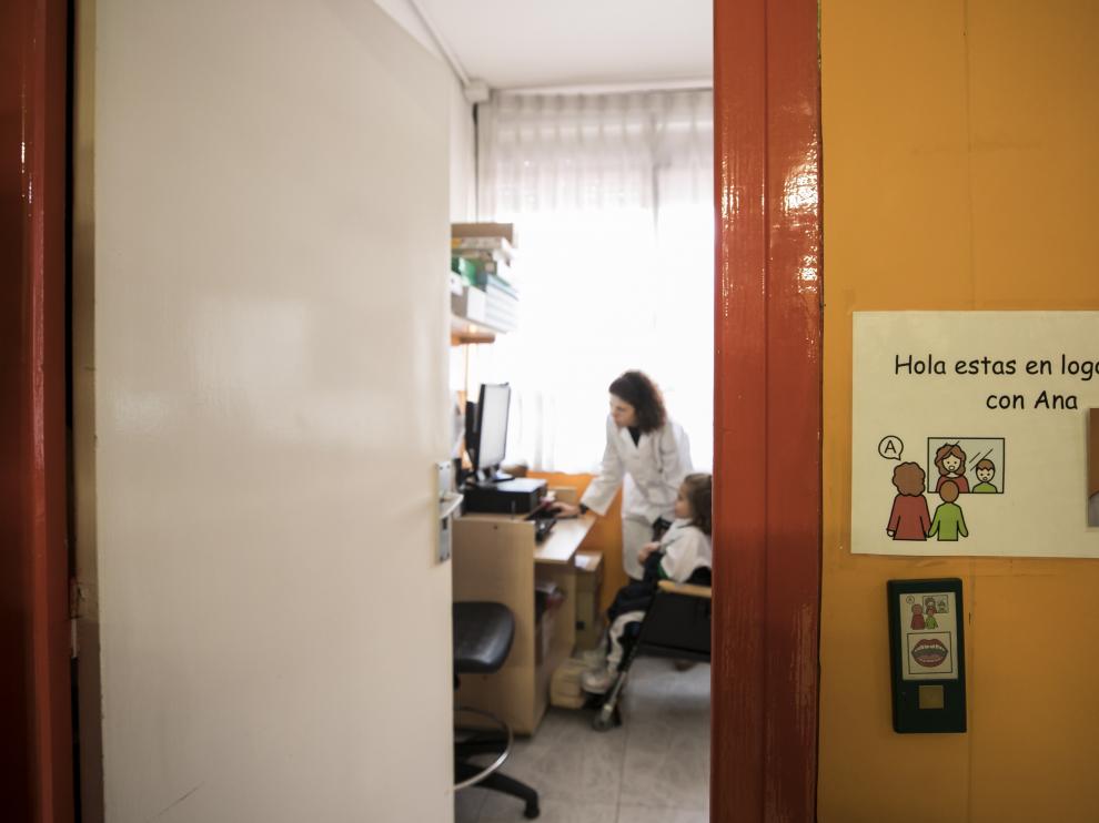 Una de las aulas del colegio especial San Martín de Porres de Atades.