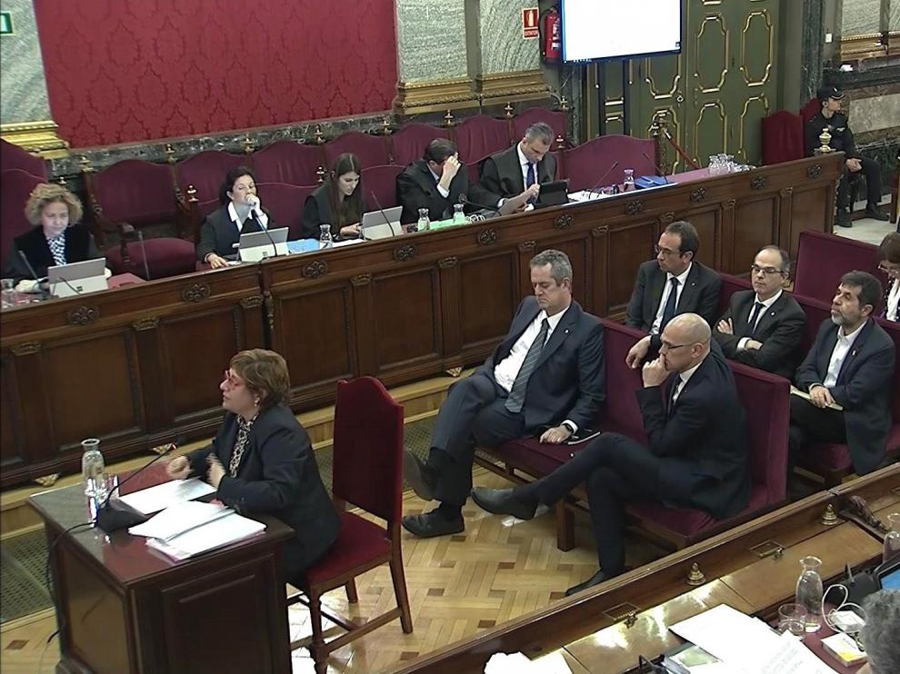 Un momento de la vista oral del juicio a los dirigentes independentistas.