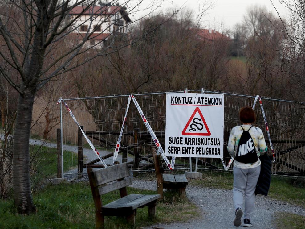 La alerta obligó a cerrar una zona de las marismas de Amute, en Hondarribia