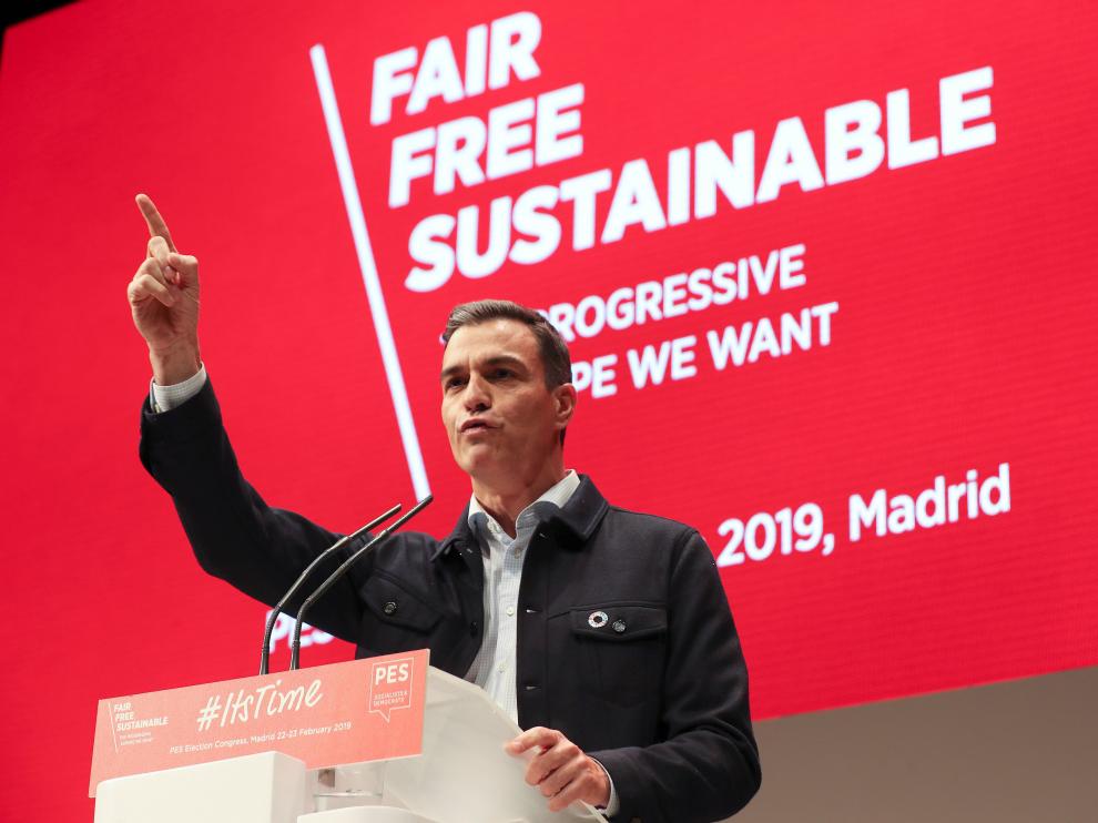 Pedro Sánchez durante la Convención de Socialistas Europeos