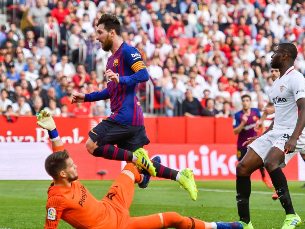 Messi, en el partido ante el Sevilla.
