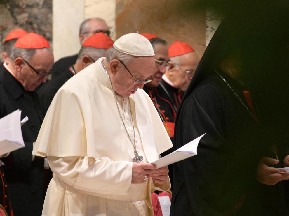El Papa francisco durante una homilía en la cumbre sobre los abusos a menores.